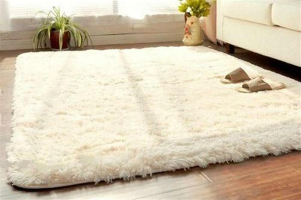 Soft Rug For Living Room
 Beige Soft Fluffy Rugs Anti Skid Rug Living Room Carpet
