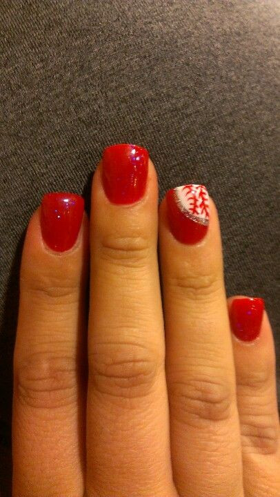 Softball Nail Art
 baseball nails thanks to TJnails mine look like that