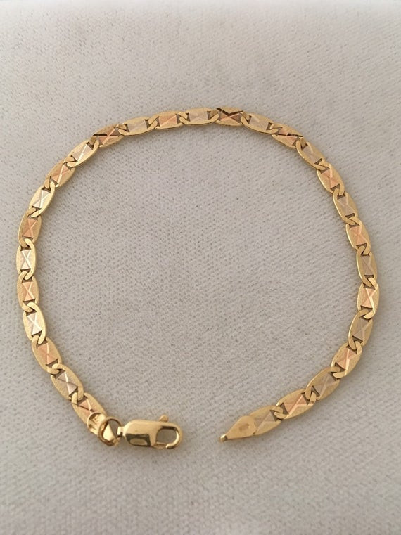 Solid Gold Bracelet
 18k Solid Gold Vintage Link Bracelet Uni 5 1 Grams Hallmark