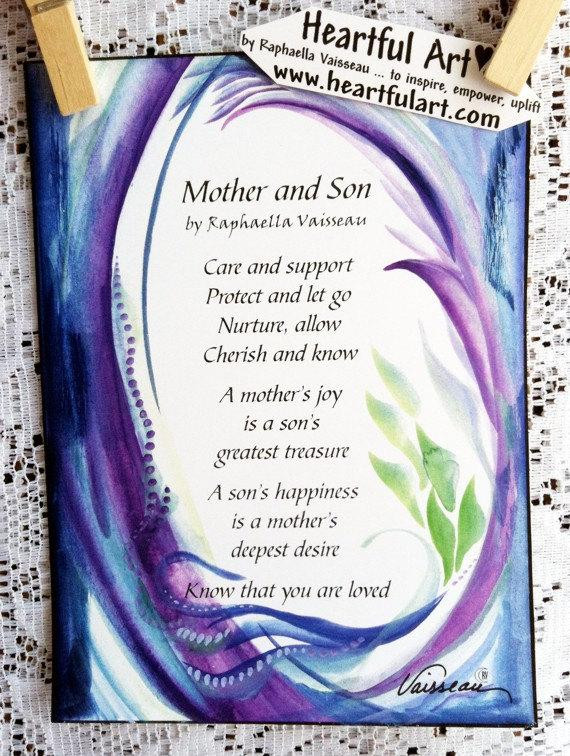 Son Birthday Quotes From Mom
 MOTHER and SON Original Poem Inspirational Quote by