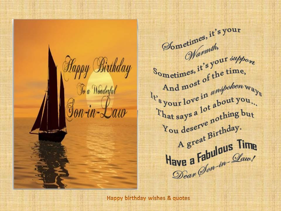 Son In Law Birthday Quotes
 Happy Birthday Son In Law Quotes QuotesGram