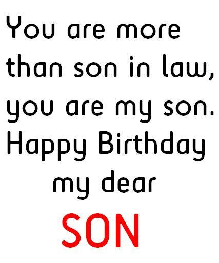 Son In Law Birthday Quotes
 Sons Birthday Quotes And Sayings QuotesGram