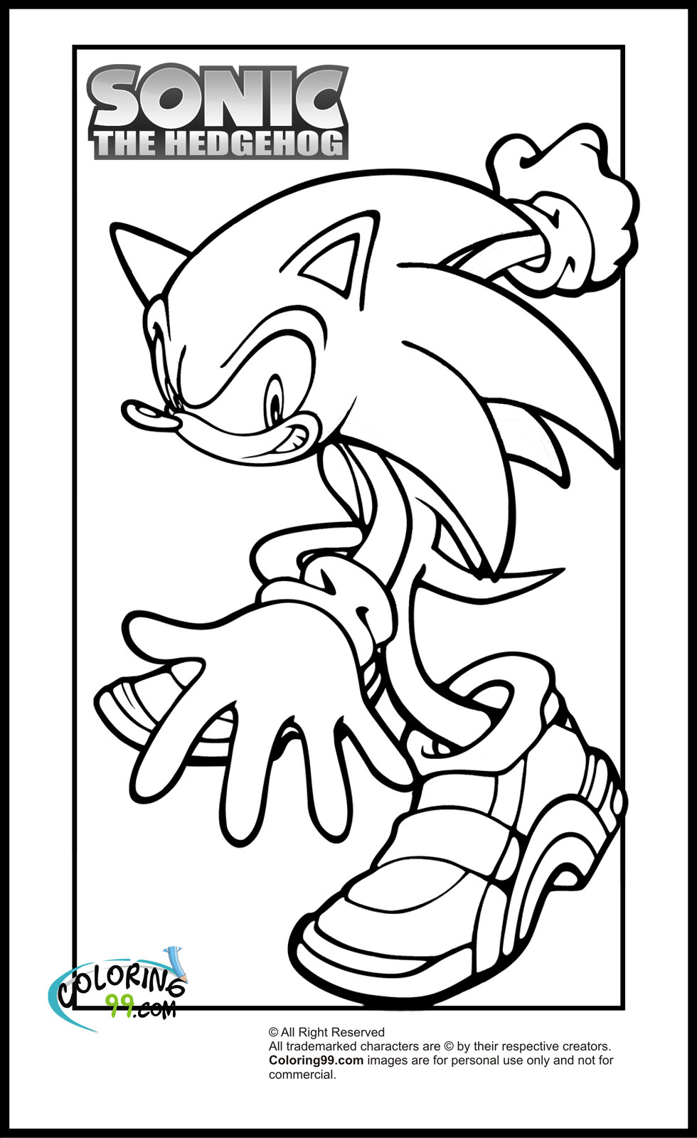 Sonic Printable Coloring Pages
 Sonic Coloring Pages