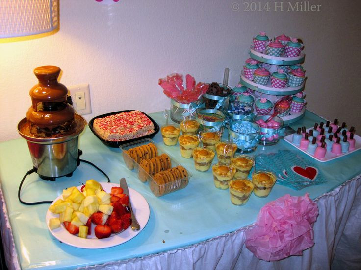 Spa Party Food Ideas For Tweens
 Treats Table For Fiona s Hotel Spa Party With Sweets N