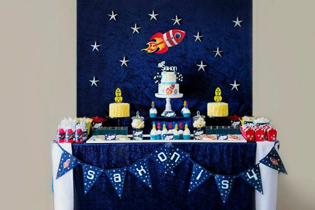 Space Birthday Party Supplies
 A Boy s Outer Space Themed Birthday Party Spaceships and