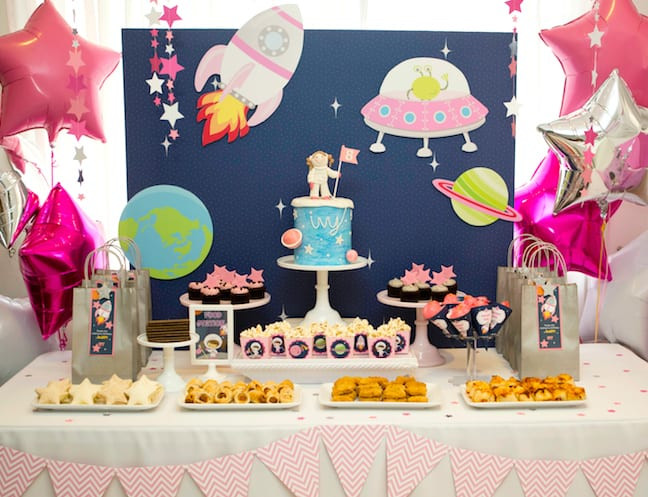 Space Birthday Party Supplies
 Cool party ideas for kids A girly twist on a space themed