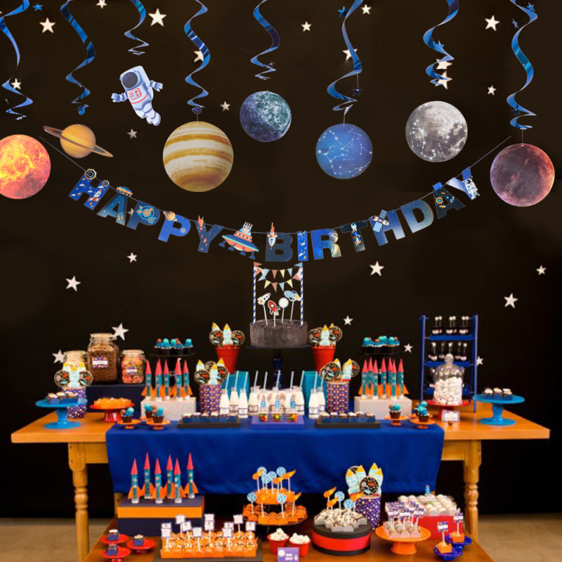 Space Birthday Party Supplies
 UFO Solar System Outer Space Happy Birthday Party