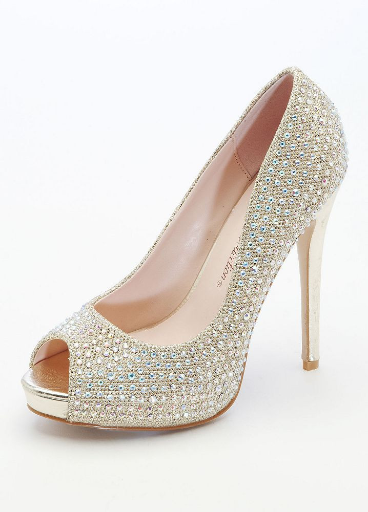 Sparkle Wedding Shoes
 David s Bridal Wedding & Bridesmaid Shoes Glitter Peep Toe