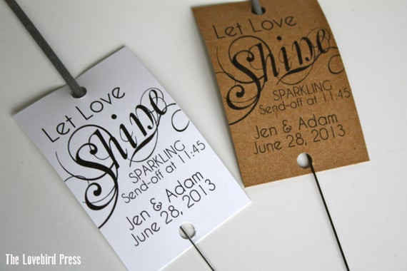 Sparklers As Wedding Favors
 Wedding Sparkler Tags Personalized Printable Wedding Favor