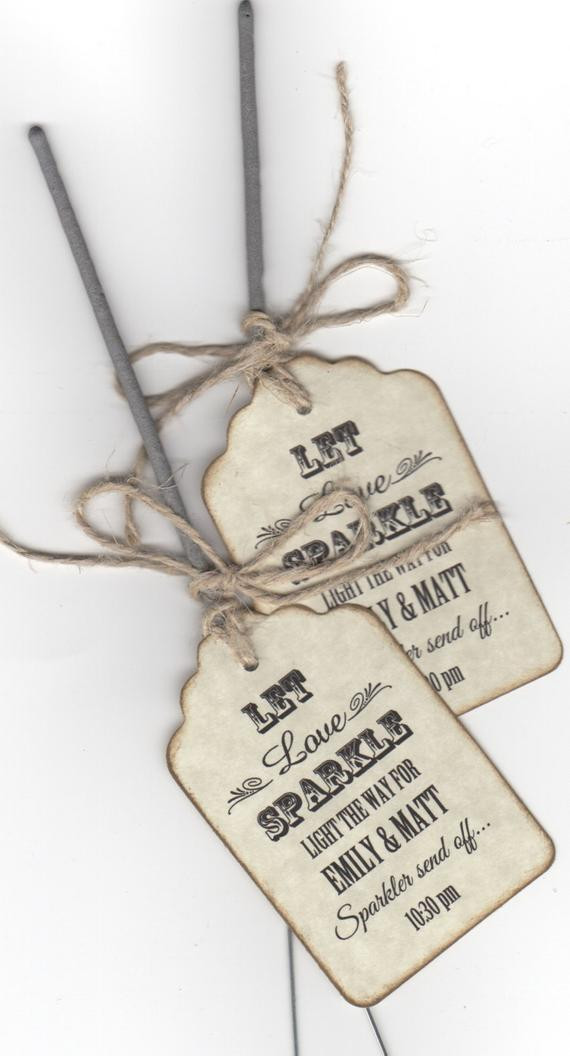 Sparklers As Wedding Favors
 Items similar to 50 Rustic Sparkler Wedding Favor Tags