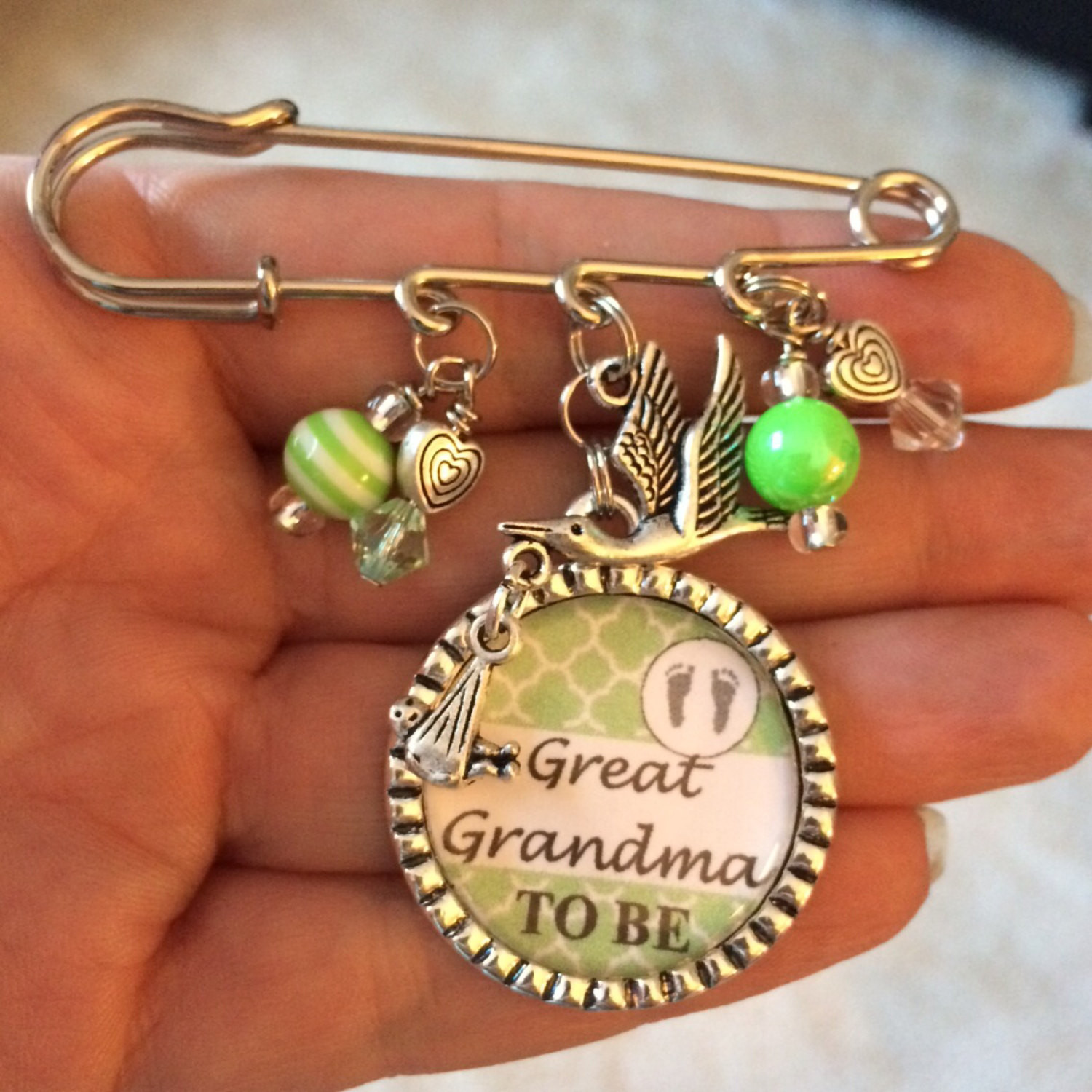 Special Baby Gifts From Grandma
 Great Grandma to be pin Personalized Gift Baby Shower Pin