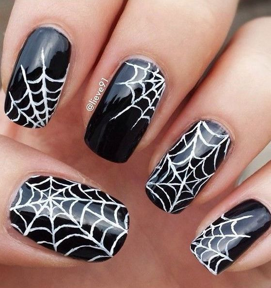 Spider Web Nail Art
 27 Classy And Bold Halloween Nail Designs To Try Styleoholic
