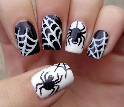 Spider Web Nail Art
 50 Most Beautiful Spider Web Halloween Nail Art Designs