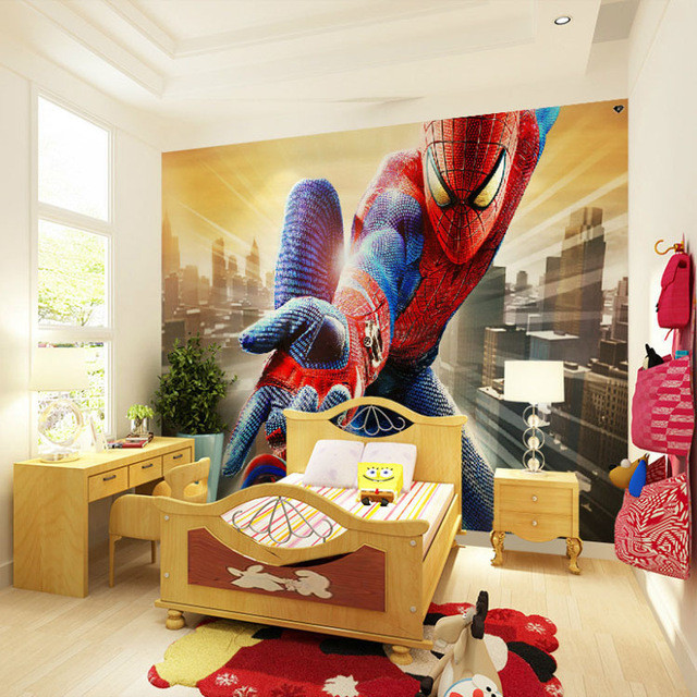 Spiderman Kids Room
 Custom Marvel Hero Wall Mural Spiderman Kids Boys Children