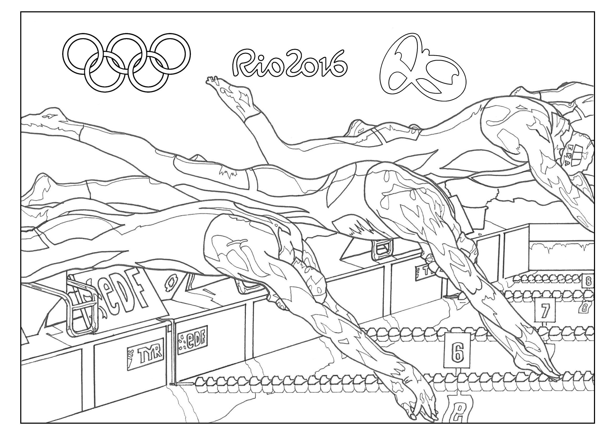 Sports Coloring Books For Adults
 Free coloring page coloring adult rio 2016 olympic games