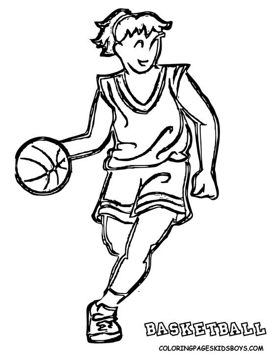 Sports Coloring Pages For Girls
 Girls Basketball Clip Art Free
