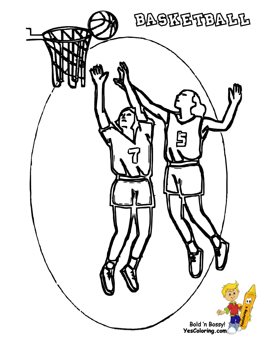 Sports Coloring Pages For Girls
 Brawny Basketball Coloring YesColoring Free NBA