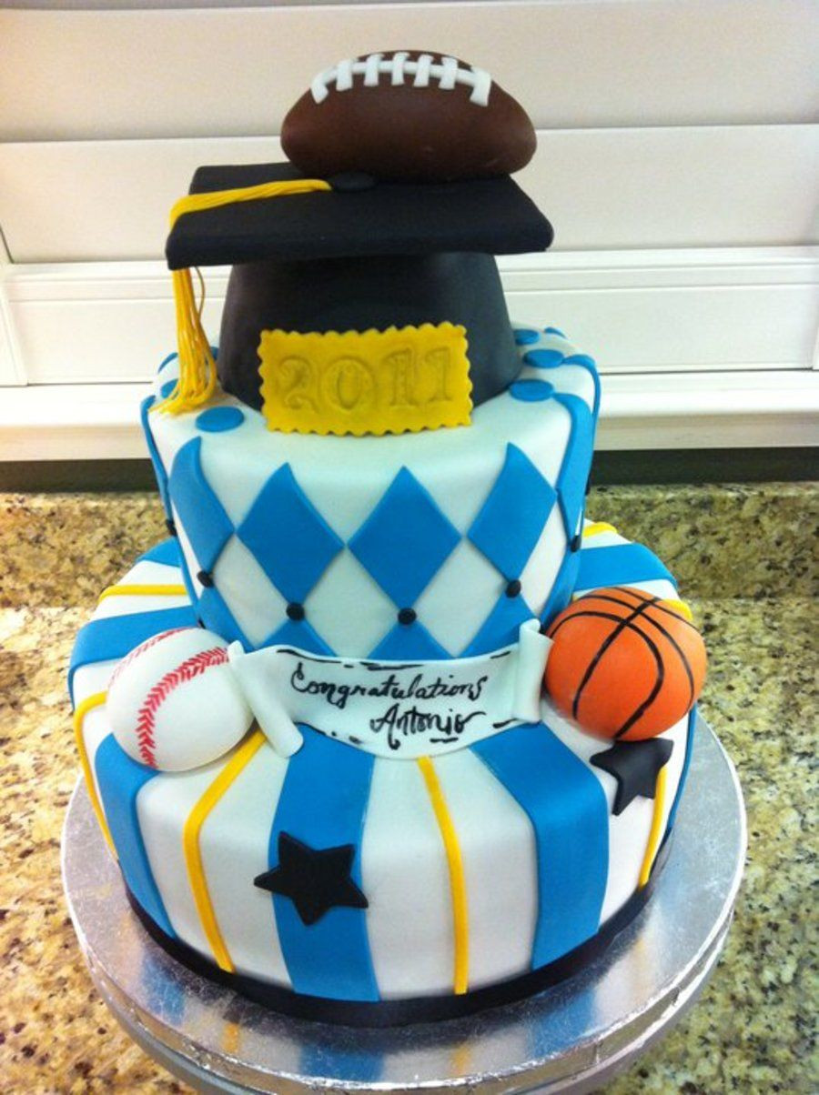 Sports Themed Graduation Party Ideas
 Sports themed graduation cake