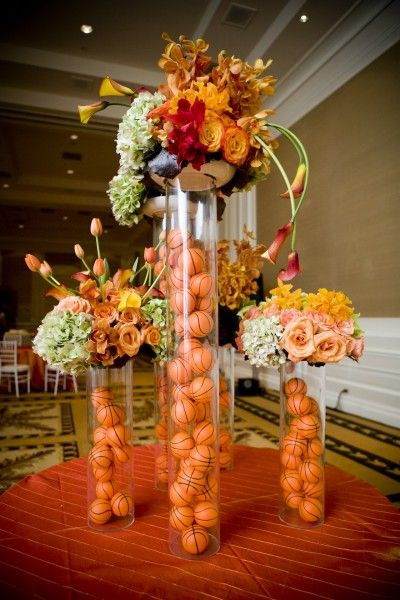 Sports Themed Graduation Party Ideas
 Use footballs or lacrosse Basketball centerpiece for a