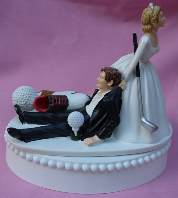 Sports Wedding Cake Toppers
 Wedding Cake Topper Golf Fan Golfing Groom Golfer Shoes Ball