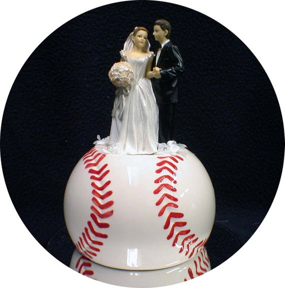 Sports Wedding Cake Toppers
 Baseball Softball sports Lovers Wedding Cake by YourCakeTopper