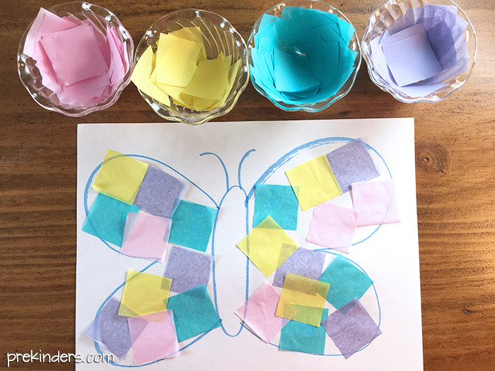 Spring Art Ideas For Preschoolers
 Tissue Squares for Spring Art Preschool Pre K PreKinders