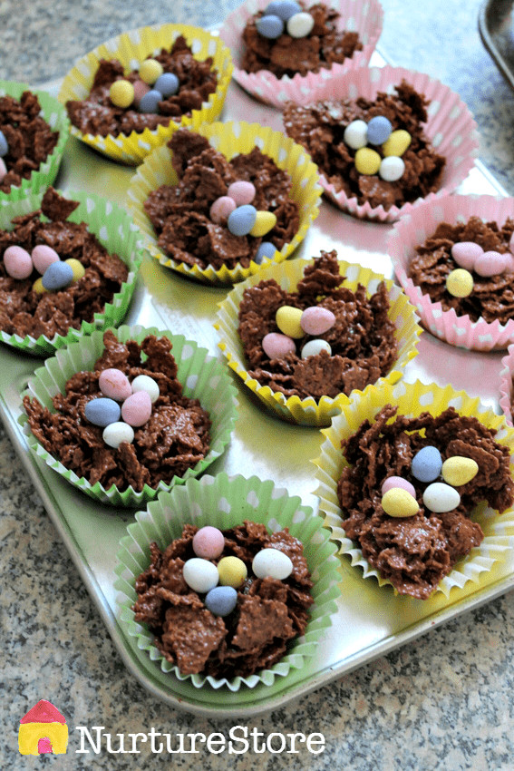 Spring Cake Recipes
 Easter crispy nest cakes NurtureStore