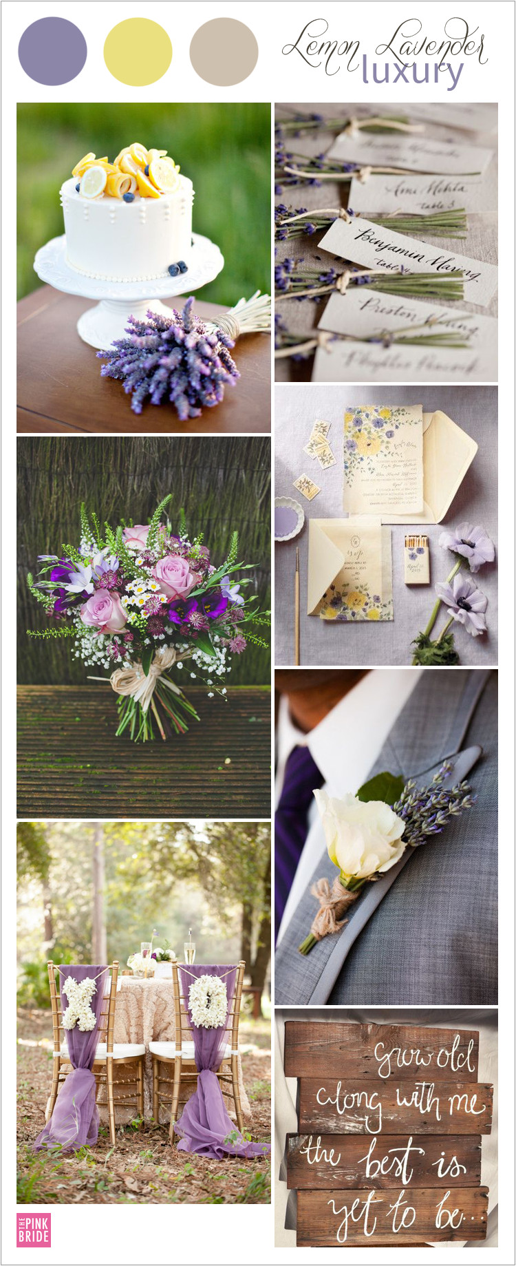 Spring Wedding Color Schemes
 Wedding Color Board Lemon Lavender Luxury The Pink Bride