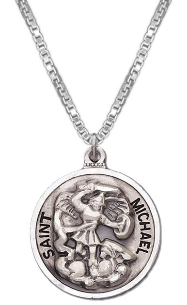 St Michael Necklace
 0 925 Sterling Silver Archangel Saint St Michael Catholic