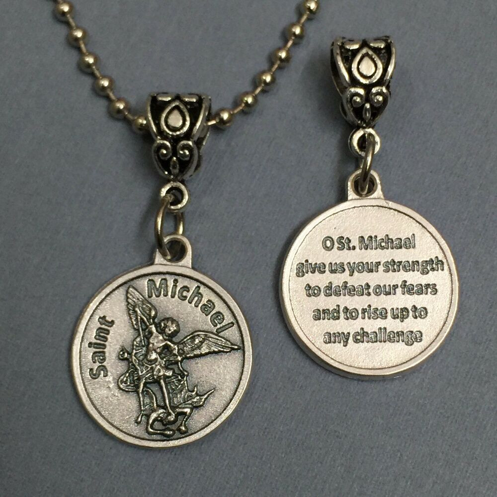 St Michael Necklace
 Saint St Michael Archangel Protection Medal Pendant with