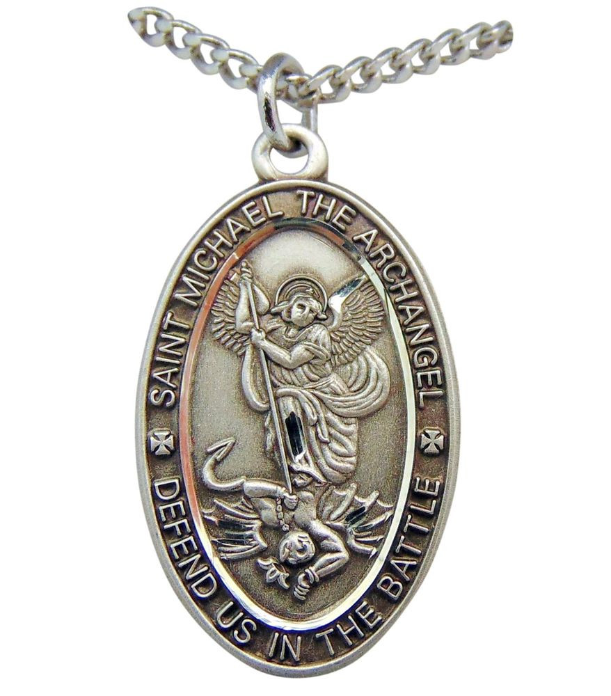 St Michael Necklace
 Sterling Silver Petite Pendant St Michael Protection Medal