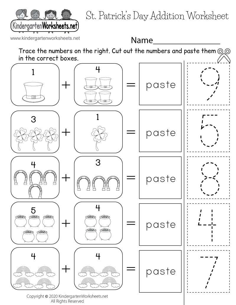St Patrick Day Activities For Kindergarten
 Free Printable Saint Patrick s Day Addition Worksheet for