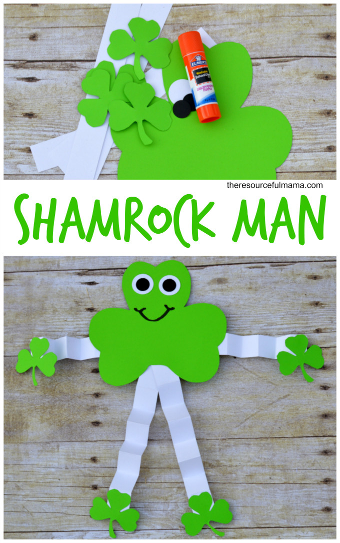 St Patrick Day Crafts For Kindergarten
 St Patrick s Day Shamrock Man Craft The Resourceful Mama