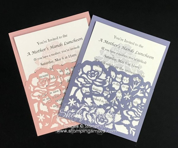 Stampin Up Wedding Invitations
 An elegant Stampin Up Floral Phrases invitation idea