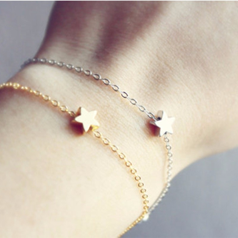 Star Anklet
 y Jewelry Foot Chain Anklets 2 Pcs Gold Silver Star