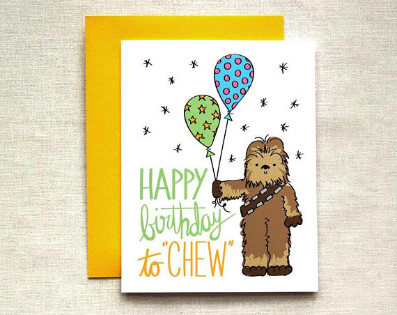 Star Wars Birthday Card
 Chewbacca Birthday Card Star Wars Birthday Card Happy