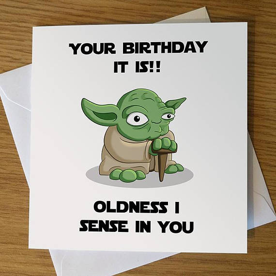 Star Wars Birthday Card
 Yoda Birthday Card Yoda greeting card Star Wars greeting