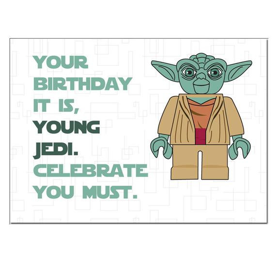 Star Wars Birthday Card
 Items similar to Lego Star Wars Yoda Birthday Card on Etsy