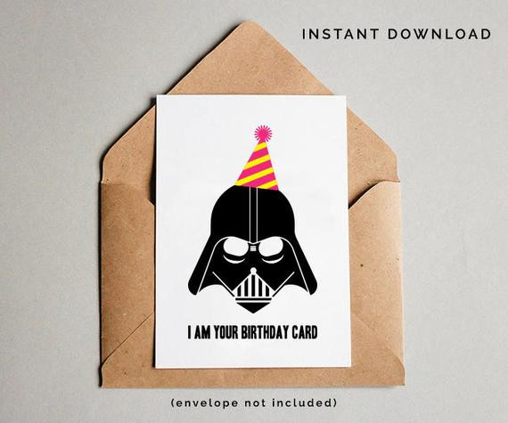 Star Wars Birthday Card
 Star Wars Birthday Card Darth Vader Birthday Card Star
