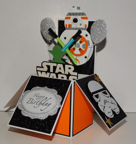 Star Wars Birthday Card
 Star Wars Bb8 Happy Birthday handmade 3D pop up greeting card