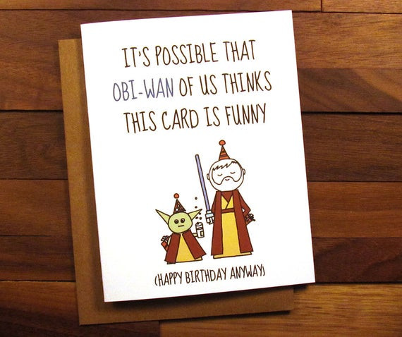 Star Wars Birthday Card
 Funny Birthday Card Star Wars Birthday Card with Drink