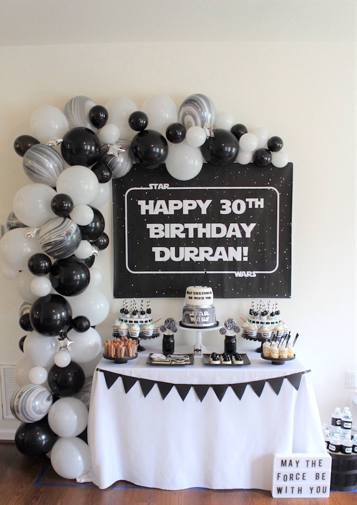 Star Wars Birthday Party Decorations
 Kara s Party Ideas Monochromatic Star Wars Birthday Party