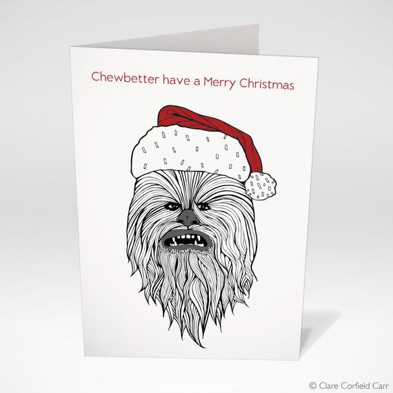 Star Wars Christmas Quotes
 Star Wars Christmas Card Chewbacca Funny by clarecorfieldcarr