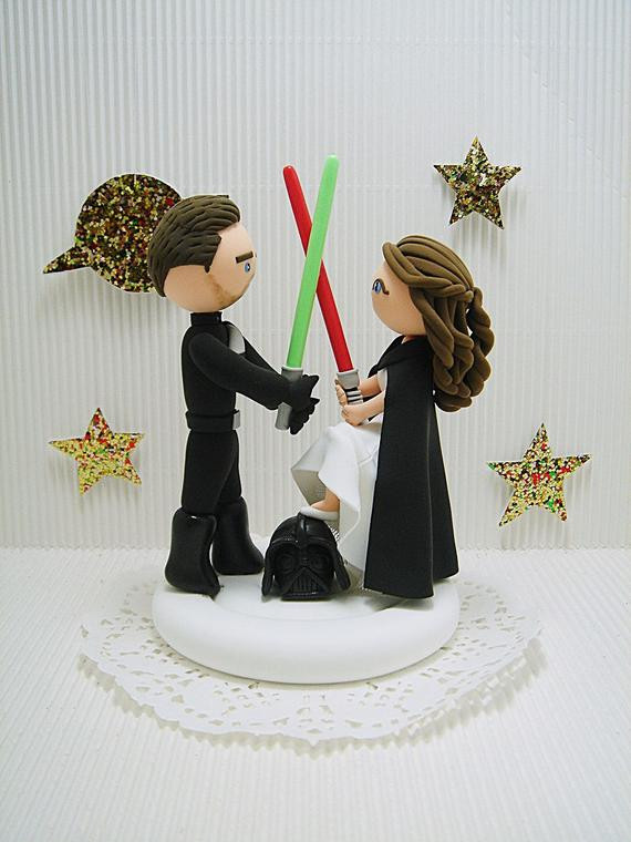 Star Wars Wedding Cake Topper
 Star wars themed custom wedding cake topper
