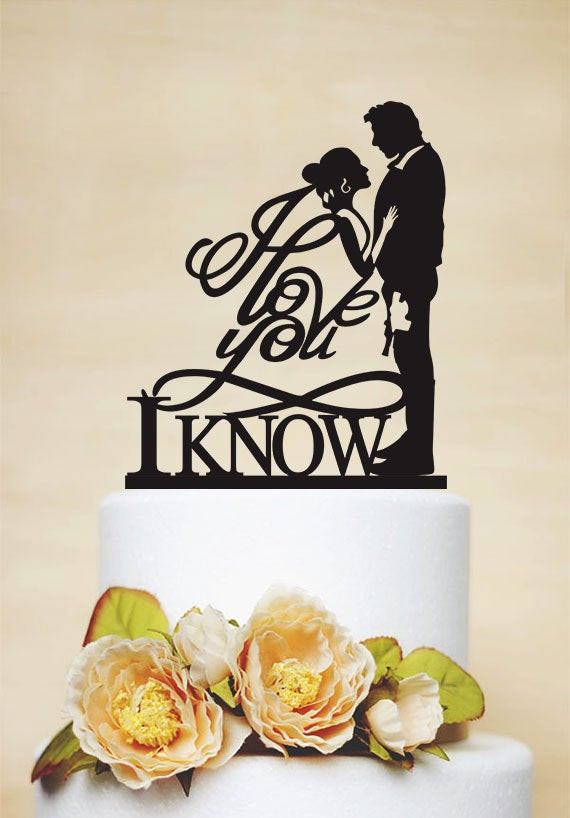 Star Wars Wedding Cake Topper
 Star Wars Wedding Cake Topper I love you I know Cake Topper
