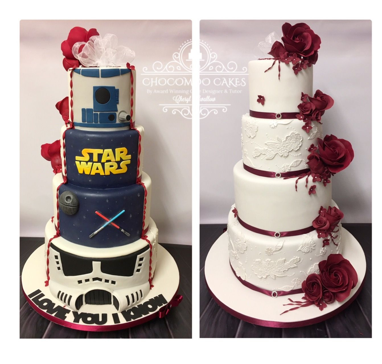 Star Wars Wedding Cakes
 Half wedding cake half Star Wars