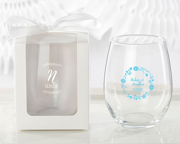 Stemless Wine Glasses Wedding Favors
 Personalized Wedding Stemless Wine Glasses