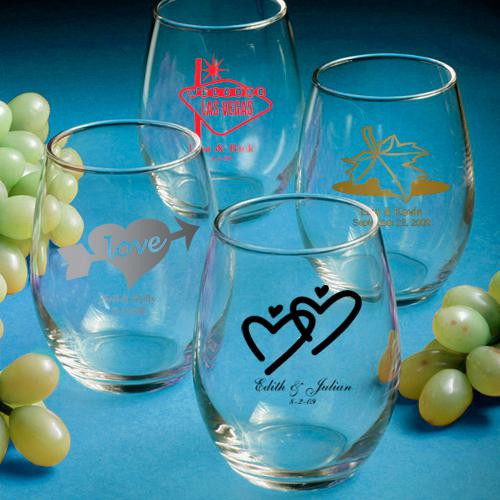 Stemless Wine Glasses Wedding Favors
 Personalized Stemless Wine Glasses Wedding Favors