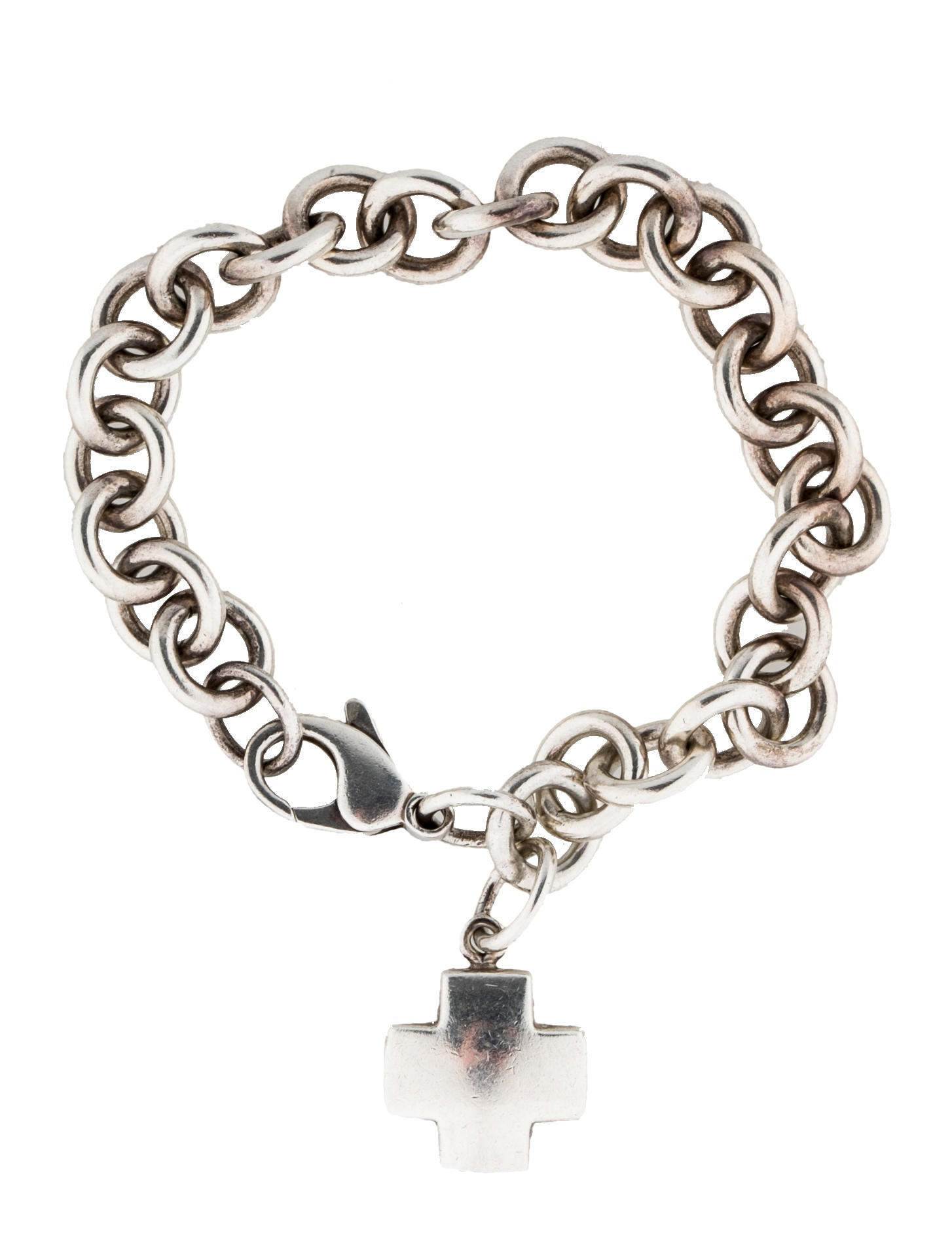 Sterling Silver Cross Bracelet
 Tiffany & Co Sterling Silver Cross Charm Bracelet