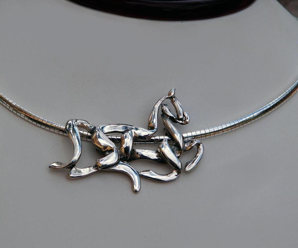 Sterling Silver Horse Necklace
 Beautiful Argentium Sterling Silver Celtic Equine Horse